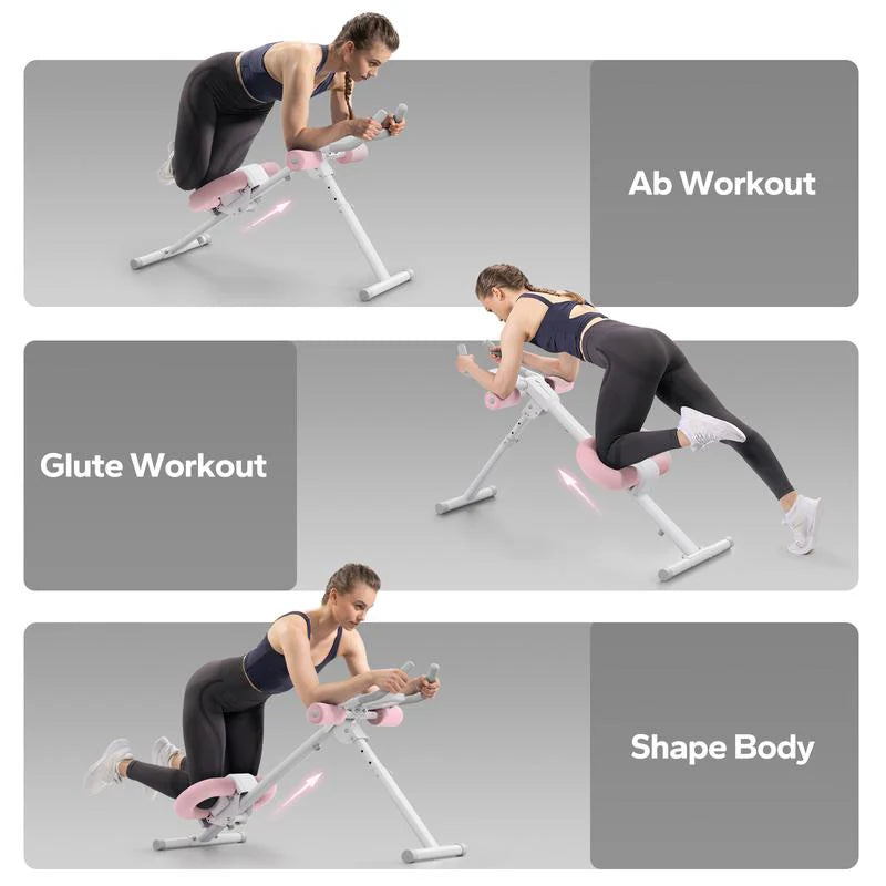 Adjustable Ab Trainer Machine with LCD Monitor, Foldable Ab Exercise Machine for abs, Arm, Leg, Buttocks Shaper, Core & Ab Trainer at Home Gym for Women, Workout Equipment, dealsforyoudays