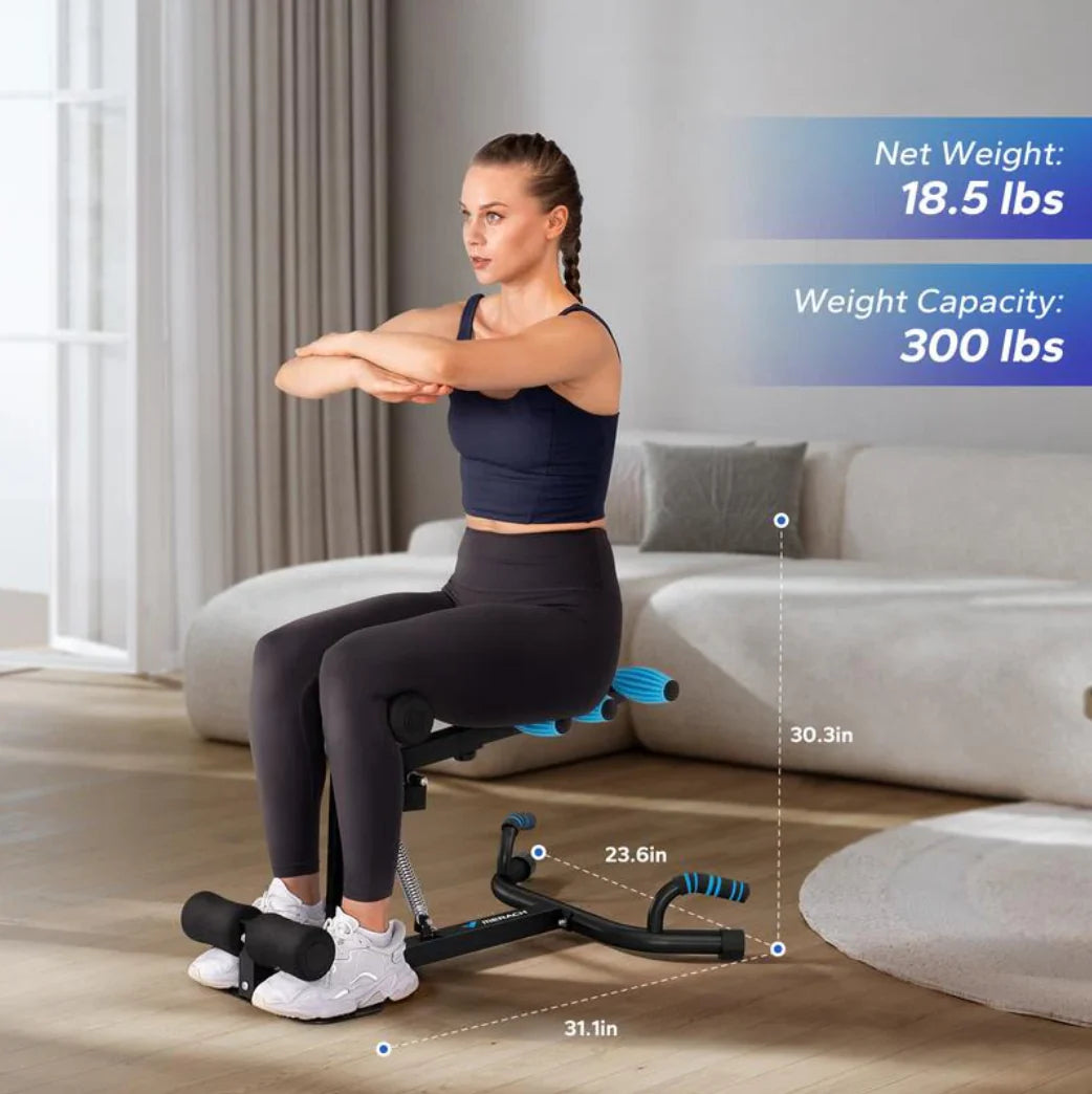 MERACH Deep Squat Machine – Adjustable Glutes & Abs Workout Equipment for Home Gym, Sit Up & Push Up Fitness Training Bench